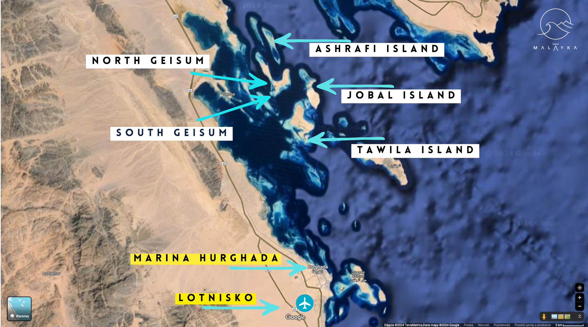 kitesafari malaykaegipt mapa spotów morze czerwone